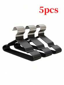 5 Packs/20-Pack/10-Pack Adult Non-Slip Coated Hangers, Home Dormitory Hanging Clothes Hangers - Black - View 10