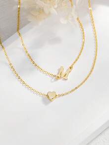 Dây chuyền mặt dây chuyền hình trái tim khắc chữ theo yêu cầu, quà tặng Ngày Valentine, quà tặng Ngày của Mẹ, quà sinh nhật, quà kỷ niệm, quà tặng bạn bè, quà tốt nghiệp, quà Giáng sinh, quà tặng gia đình cao cấp. - phong cách 1 - Xem 5