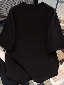 Camiseta de manga corta 100% pura para mujer en  veraniega, holgada y versátil100% cotton - Negro - Ver 2