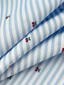 Pantalones anchos de pierna negros con diseño de estampado de leopardo retro elegante, pantalones rectos con cintura elástica con cordón, uso casual, vuelta al colegio - Azul - Ver 8