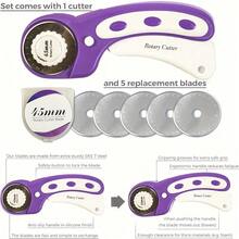 Pink Rotary Cutter Set - Sewing Kit, Includes 45mm Fabric Cutter, 5 Replacement Blades, A3 Cutting Mat, Acrylic Ruler And Craft Cutting Clips - Perfect For Crafting, Sewing, Quilting, Crochet And More - Pink - View 4