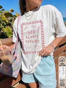 Camiseta para Mujer con Estampado de Bebidas, Cuello Redondo, Manga Corta, Diseño Oversized, Ideal para Streetwear - Blanco - Ver 1