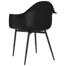 vidaXL Esszimmerstühle 6 Stk. Schwarz PP Restaurantstühle, Bürostühle, Gartenstühle, Partystühle. Dieses Produkt umfasst nur Stühle, ohne Tische. Ein klassisches, hochwertiges Möbelstück. - Schwarz - Übersicht 5