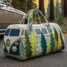 Bolso de Viaje Acolchado de Algodón con Diseño 3D de la Serie Autobús, Bolso de Yoga Estampado a la Moda para Mujer - 9 estilos - Ver 11