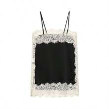 Blusa de satén y encaje blanca, elegante y de moda para mujer, nueva colección de verano DEEKA - Negro 2 - Ver 3