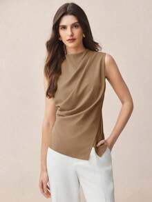 Blusa azul marino con hombros descubiertos y cintura fruncida, elegante y chic para el transporte urbano, uso diario, vintage romántico de los 90, adecuada para Navidad, Año Nuevo, fiesta de San Valentín, playa, graduación, moda, casual, ade - Marrón - Ver 5