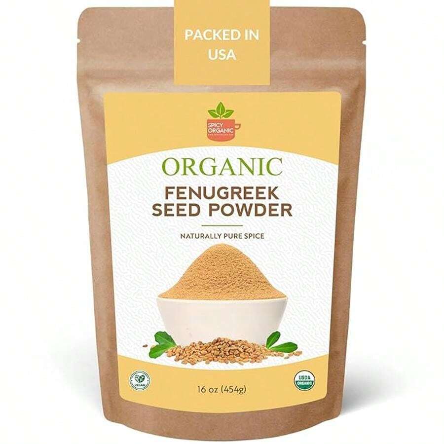 SPICY ORGANIC Fenugreek Powder - 16 OZ - USDA Certified Organic - Freshly Ground Fenugreek Seeds For Hair, Tea Robust Seasoning Spice In Cooking Natural Flavor - SO-FSP-16OZ - View 1