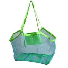 1 pieza Bolsa de playa, Bolsa de almacenamiento de juguetes de malla, Organizador de viaje plegable, Bolsa de red, Regreso a la escuela - Azul - Ver 14