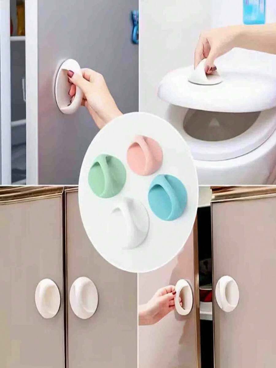 Dụng cụ nâng nắp bồn cầu, tay cầm bồn cầu rảnh tay, phụ kiện phòng tắm vệ sinh tự dính, dễ lắp đặt.