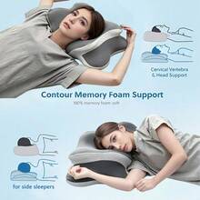 Memory Foam Cervical Pillow, Ergonomic Curve Side Sleeper Pillow, Deep Sleep Cervical Pillow, Ergonomic Memory Foam Pillow, Neck & Shoulder Pillow, Memory Foam Pillow, Ergonomic Cervical Support Pillow Suitable For Side Sleepers - 1PC - View 6