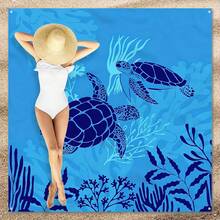 1pc Sea Turtle Patterned Beach Mat, Extra-Large Beach Mat, Lightweight And Durable. Ideal For Travel, Camping, And Picnics. Extra-Large Size For Adults. Highly Suitable For Beaches And Outdoor Adventures - C - View 4