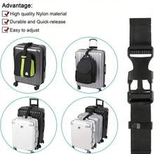 Luggage Connector Straps, Add A Bag Suitcase Strap Belt, Luggage Clip Link Toiletry Bag Travel Wash Bag Toiletry Travel Bag Makeup Storage Beach Beach Bag Vacation Holiday Essentials School Supplies Travel Essentials Ladies For College Dorm Bathroom Bag For School School Accessories School Stuff - Black - View 4