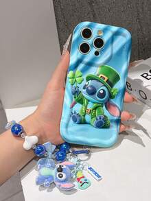 Disney Lilo & Stitch Phone Case With Stitch Charm And Stitch Lanyard - Cute Stitch Protective Case With Leprechaun Outfit And Clover Design, Equipped With Delicate Stitch Decorative Lanyard And Beaded Bracelet For Easy Carrying, Compatible With IPhone 17, 16, 15, 14, 13, 12, 11 Pro Series, Ideal For Birthdays, Holidays, Anniversaries, Graduation Gifts, Or Any Special Occasion To Surprise Family, Friends, Classmates, And Loved Ones. - 白色 - 查看 6