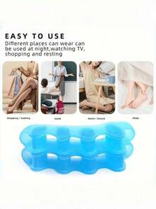 2/4/8pcs Soft Silicone Toe Separators, Reusable Toe Spacers For Foot Correction And Protection, Alcohol-Free - Multicolor - View 8