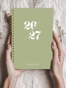 2026-2027 Minimalist Style A5 Spiral Bound Monthly Planner, Suitable For Teachers, Students And College Students, Improve Productivity And Daily Planning, Essential Office Desk Supplies - Green - View 6