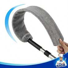 MR.SIGA Plumero Largo de Microfibra Flexible para Limpieza de Huecos, Mango Ajustable de Acero Inoxidable, Limpiador de Huecos Lavable - Gris - Ver 6