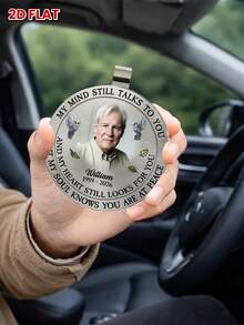 Catygift Custom 2D Flat Memorial Car Visor Clip, Personalized Engraved Memorial Item, Gift For Loved One, Customizable Photo Name Year Background - As Shown - View 10