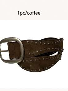 Vintage Western Rivet Belt,Y2K Boho Style,For Jeans Dresses,Adjustable Buckle - Multicolor - View 13