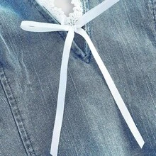 MOD Women Summer Front Tie Denim Halter Crop Top,Cute Halterneck Lace Bow Tight,Summer,Vacation,Off The Shoulder Top,Crop Tops Women,Going Out Tops Women,Birthday,Halter Tops,Vintage Tops,Cute Shirts,Hawaii,Birthday,Going Out Tops,Y2k Top - Lavado oscuro - Ver 4