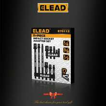 ELEAD 11件套1/4英寸六角柄重型CR-V钢冲击套筒适配器套装，通用银色六角形精密加工套筒转换器套件，适用于汽车维修、DIY项目和电动工具，男士实用工具礼品 - 14-Piece Impact Socket Adapter Set - 查看 8