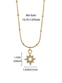 Geometric Hollow Double-Layer Teardrop Pendant Necklace, Inlaid Synthetic Zirconia, Elegant Teardrop Necklace, European And American Style, Suitable For Women's Daily Wear - 1 - View 9