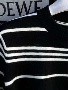Men's Casual Versatile Solid Color Short Sleeve Knit Top, Suitable For Daily Wear And Commuting - Black - View 3