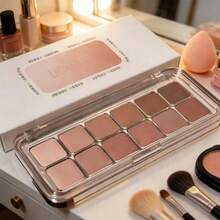 12-Color Eyeshadow Palette - Matte, Shimmer & Metallic Finishes In Soft Browns, Greys, Beiges - Long-Lasting Everyday & Evening Makeup Looks - Professional Palette For Beginners & Pros - Ideal Gift For Makeup Lovers, Makeup Eyeshadow Palette - 彩色 - 查看 1