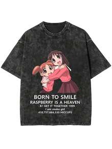 Camiseta Azumanga Daioh, ropa unisex de moda, linda camiseta de anime para hombres y mujeres, estética retro unisex, camiseta de algodón puro. - Negro - Ver 3