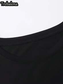Talla Grande - Camiseta de Cuello Redondo Talla Grande con Letras Coloridas "No Hay Familia Como la Que Tengo" - Camiseta de Manga Corta Talla Grande - Top Casual de Moda para Verano y Primavera - Ropa de Mujer para el Día de la Madre/Día de los Caídos/Juneteenth 0XL-4XL - Negro7 - Ver 3