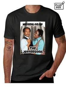 Camiseta unisex con estampado de la serie de TV "The Jeffersons", suave y cómoda, una prenda básica de estilo casual urbano adecuada para todas las estaciones, versátil para cualquier estilo, asequible para el uso diario y también un regalo de Navidad perfecto para fans y amigos. Ideal para fiestas y uso diario, perfecta para vacaciones y tiempo de juego, excelente para fiestas y vacaciones familiares, estilo urbano, moda moderna, atuendo de fiesta, ropa casual de verano. - Negro - Ver 7
