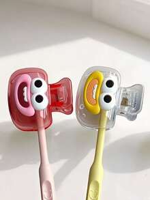 Cute Happy Face Toothbrush Protector, Dopamine Toothbrush Holder, Bright Color Ventilated Travel Toothbrush Case, Portable Toothbrush Head Protector Clip - Multicolor - View 26