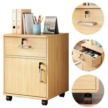Archivero Organizador Oficina Cajón Gaveta Llave Archivero Organizador Debajo del Escritorio para Oficina en Casa, Archiveros con Cerradura - Amarillo - Ver 12