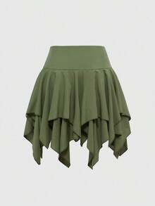 Goth Falda con cordones sólida - Verde - Ver 2