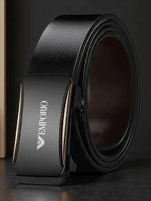 MMJ Finswift Luxury Brand Men's Automatic Buckle Belt, Men's Business Belt With Letter Design, Suitable For Workplace, School, Holidays, All Seasons - Multicolor - View 5