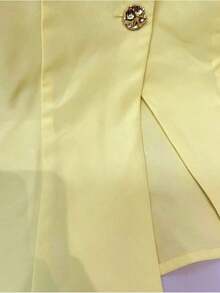 Elegante chaleco ceñido a la cintura de mujer en color amarillo claro, adecuado para el Día de San Valentín, salidas diarias, citas, chaleco de traje ligero de verano - Amarillo - Ver 6