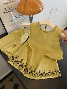 Camisa casual sin mangas de cuello redondo estilo vintage para mujer, estilo de vacaciones de verano - Multicolor 2 - Ver 4