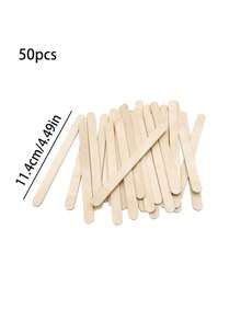 100/200 piezas Palitos de madera hechos a mano, palitos de helado de madera natural, palitos de bambú sin procesar, palitos de manualidades DIY, proyecto de manualidades, palitos de arte DIY para abatelenguas y paletas - Multicolor - Ver 11