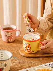 1pc Snoopy Cartoon Ceramic Mug, 340ml Cute Coffee Cup, Multi-Color Optional, Microwave , Perfect For Breakfast Milk, Office & Home Use, Great Gift For Peanuts Fans - Multicolor - View 6