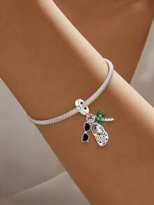 1 pieza Colgante de joyería con diseño de árbol de coco brillante y marino, adecuado para hacer pulseras de mujer - rosario - Ver 5