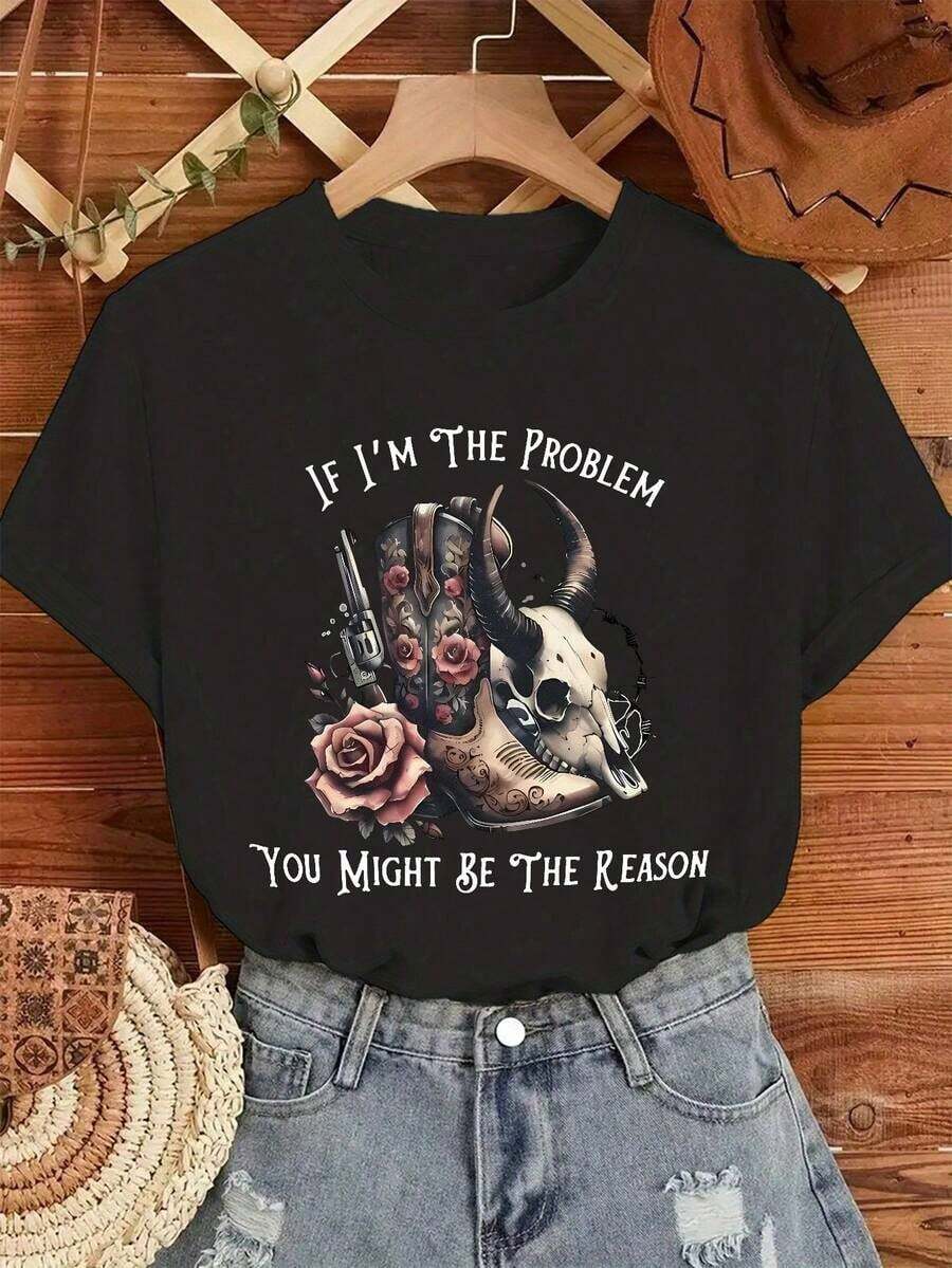 ofertas y liquidacionesWomen's denim T-shirt | Camiseta de mezclilla con estampado gráfico para mujer | Diseño de Calavera y Rosa | Tela 100% Algodón | Suave y cómodo | Perfecto para uso casual y regalos | Camiseta blanca de cuello redondo | Hecho en México | Domestic Shippingplayera de hombretops sudaderas para mujer Y2k Camiseta Camisa De - Negro - Ver 1
