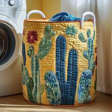 Cesta de Almacenamiento de Ropa Sucia Acolchada de Algodón Serie Cactus 2026, Cesta Antipolvo para Ropa Sucia - 37 modelos - Ver 2