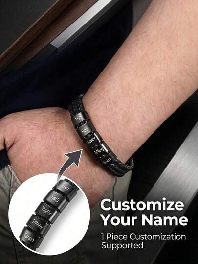 [Customized] Men's Stainless Steel Bracelet, Personalized With 1-7 Names, Gift For Dad, Grandpa, Uncle, Husband, Son, Ornamental, High-Quality, Modern, Custom, Personalized, Unique, Legacy Gift