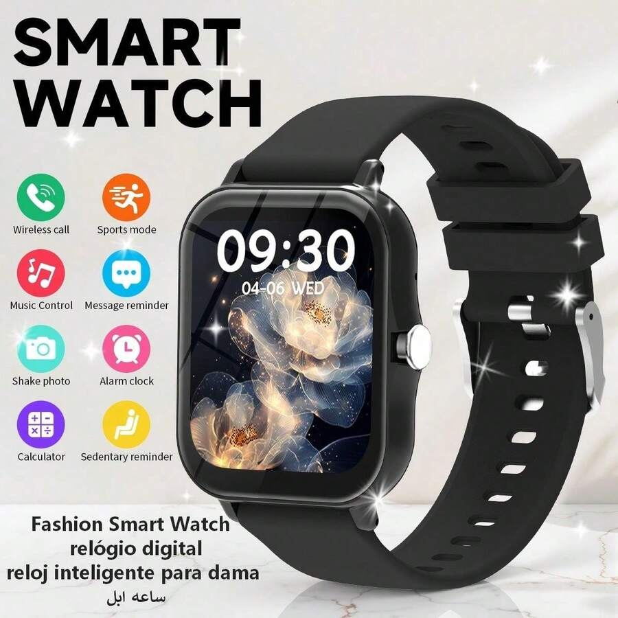 Unisex Bluetooth Calling Smart Watch, HD Touch Screen, Message Notification, Fitness Tracking, Calorie & Distance Monitoring, Music Control, Remote Camera, Fashionable Silicone & Hollow Strap, Compatible With Smartphones, Suitable As Daily Wear Gift Watch - Multicolor - View 1