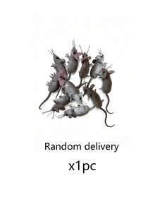2 piezas Juguete de ratón de goma suave y realista - Decoración de ratón artificial de Halloween, juguete interactivo para gatos y mascotas, juguete para masticar para animales pequeños - A - Ver 10