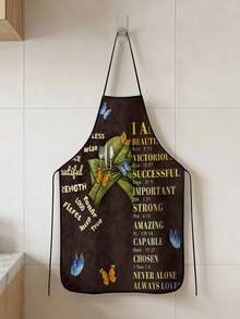 1pc, Portrait & Letter Pattern Polyester Apron, Suitable For Cooking, Baking, And Gardening - Can Be Used As Attire For The Kitchen And Dining - Multicolor - View 15