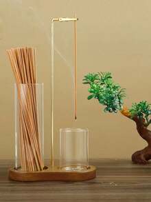 Incense Holder, Wire Incense Clip For Anti-Ash Flying Incense Burner With Removable Glass Ash Collector And Incense Candle Organizer, Elegant Aromatherapy Home Decor Room Decor Wedding Kitchen Essentials Bathroom Decor Bathroom Accessory - Incense Burner - View 3