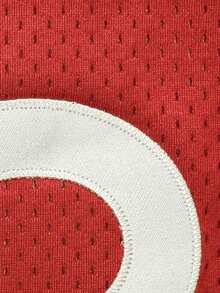 Atonmore 6# 紅色刺繡無袖籃球球衣，男士休閒運動上衣 秋季 - 紅色 - 查看 5