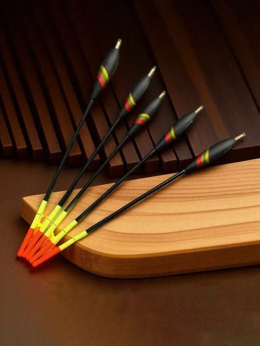 3pcs Copper Fishing Floats, Rock Fishing Floats, Visible Wooden Thick Tail Fishing Floats, Carp Fishing Rod Tackle - Multicolor - View 1