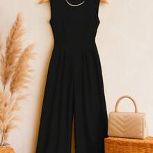 Mono Palazzo Casual De Gran Calidad De Mujer Ideal Para Oficina Y Fiestas - Negro - Ver 2