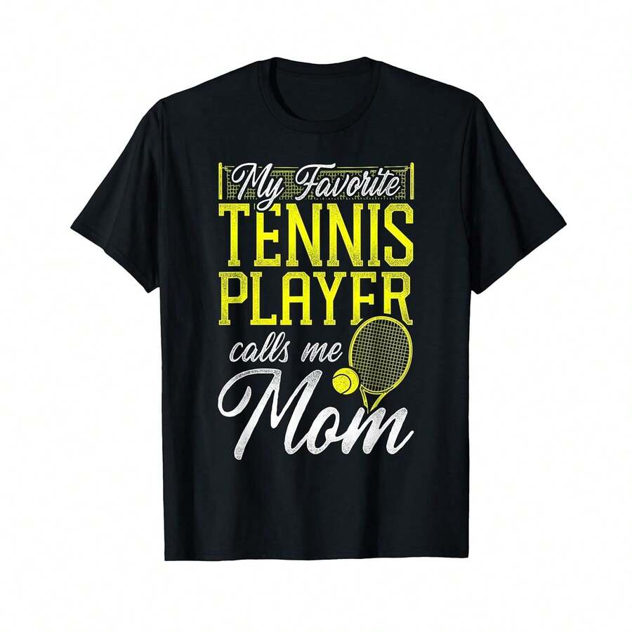 Camiseta unisex de manga corta, divertida camiseta de tenisista, raqueta, mamá, hija, hijo, mi favorita, playeras hombre, spiderman, ,  mujer, romwe men, boho chic, regalos para maestros, camiseta de mujer, atuendos curvy para hombre, y2k - Negro - Ver 1